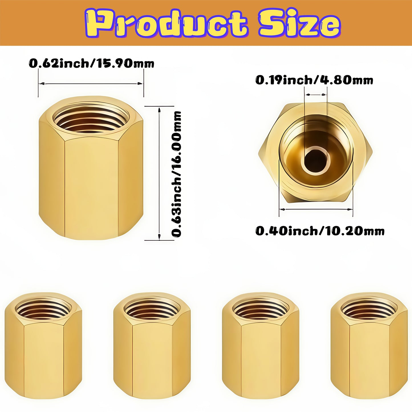 Brake Line Fittings Assortment Kit – 3/16", 1/4", 5/16" & 3/8" Tube Sizes, Inverted Flare Union Connectors, Multiple Thread Sizes