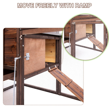 Chicken Coop, Wooden Outdoor Rabbit Duck Small Animal Poultry Cage for Garden, Patio and Yard Use