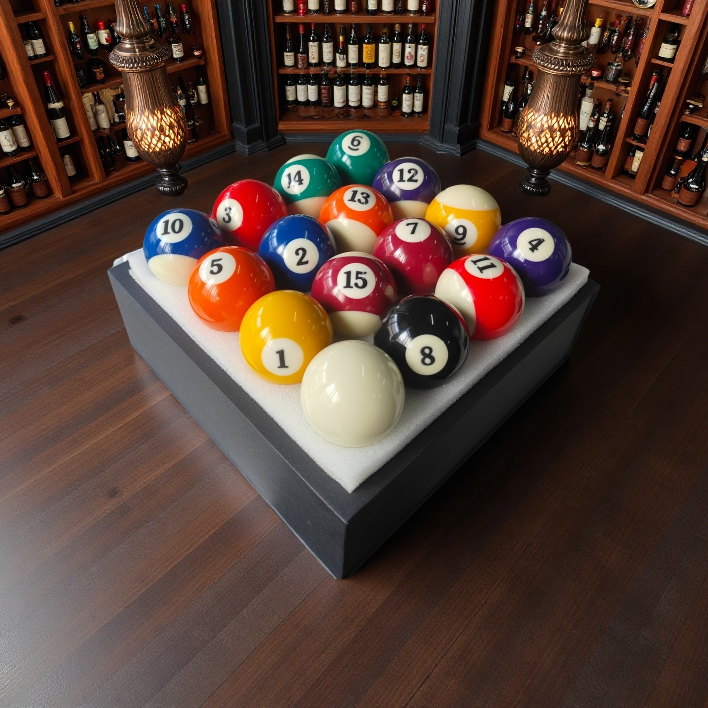 Billiard Ball Set 16-Piece 2-1/4 Inch Premium Pool Balls – Complete 8-Ball Set with Aiming Guide & 2 Chalks for Home Game Room