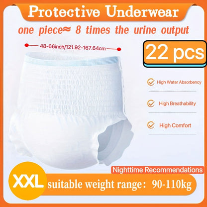 Disposable Incontinence Underwear for Seniors, High Absorbency Leak-Proof Pull-On Briefs, Ultra-Thin Breathable Cotton for Men & Women