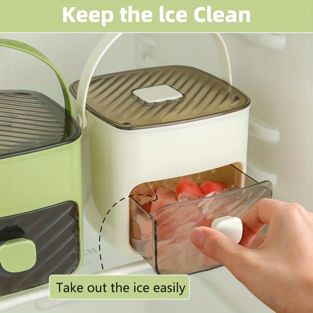 Ice Cube Tray with Lid 48 Compartment Stackable Double Layer Food Grade Plastic Ice Mold for Home Cooking, Dining and Outdoor Meals