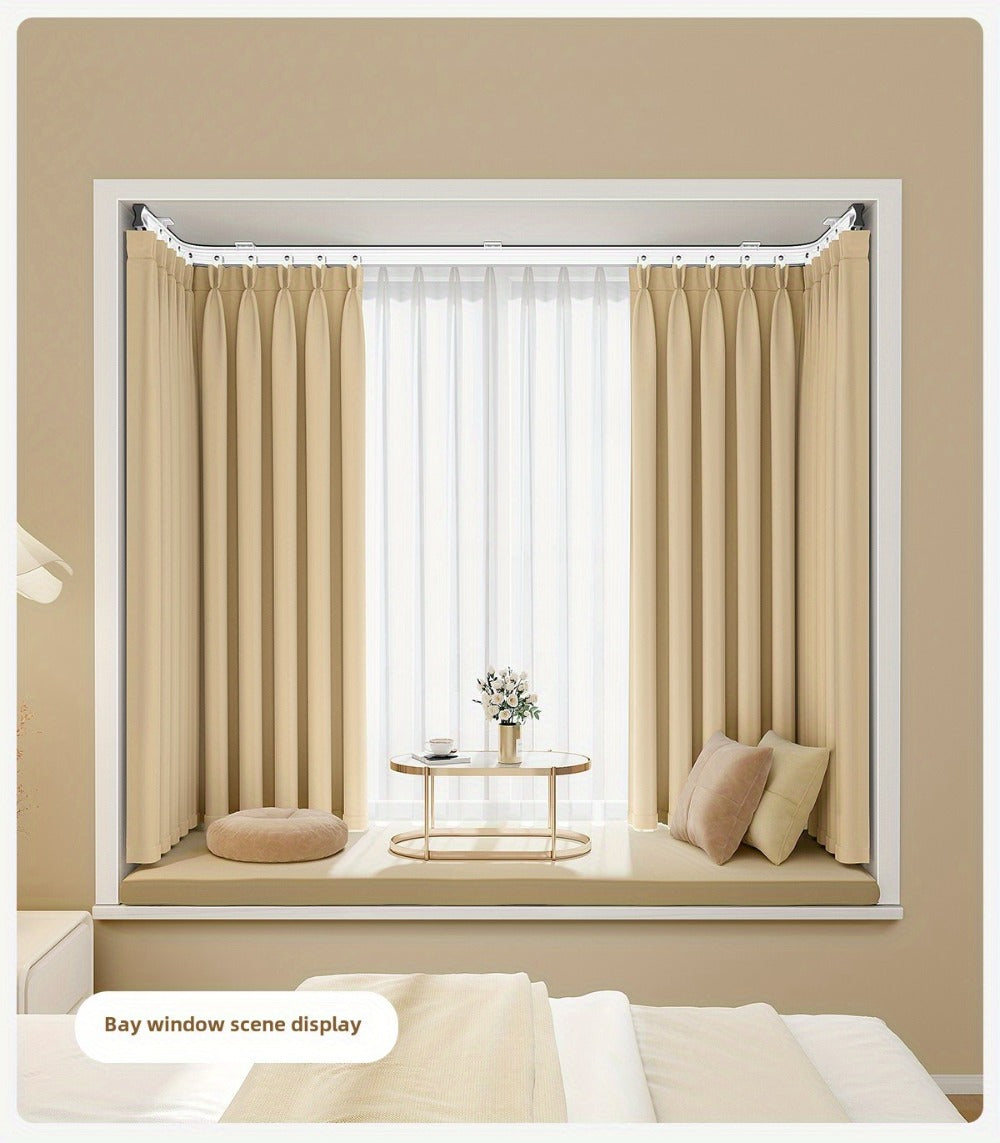 Flexible Curtain Rail Track, Bendable PVC Ceiling Mount Curtain Rod for Bay Window, Bathroom & Home Decor