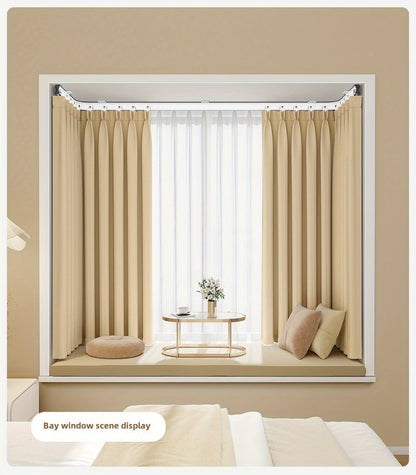 Flexible Curtain Rail Track, Bendable PVC Ceiling Mount Curtain Rod for Bay Window, Bathroom & Home Decor