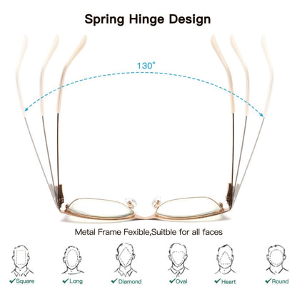 Reading Glasses – Three-Pair Rectangular Metal Readers with Polycarbonate Lenses with Multiple Strength and Color Options