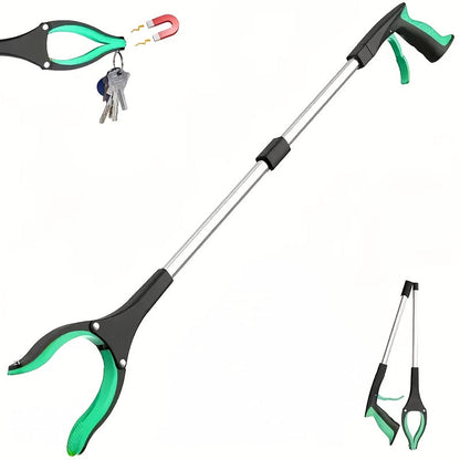 Grabber Tool Reacher 32-Inch Foldable Telescopic – 360° Rotating Jaws & Magnetic Tip Litter Picker, Lightweight Easy-Grip Reaching Tool