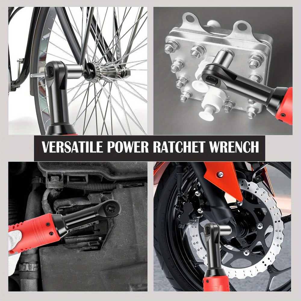 Cordless Electric Wrench QUAGGA 12V - 45Nm High Torque 3/8" Rechargeable Ratchet Wrench with Battery & Charger for Automotive