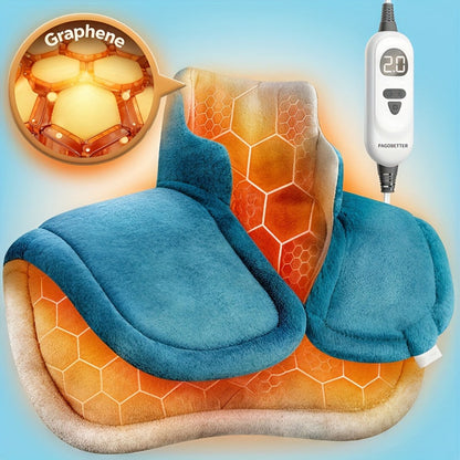 Heating Pad for Neck & Shoulders – 130W Graphene Weighted Electric Pad, 6 Heat Settings, 4 Timers, Auto Shut-Off, Machine Washable