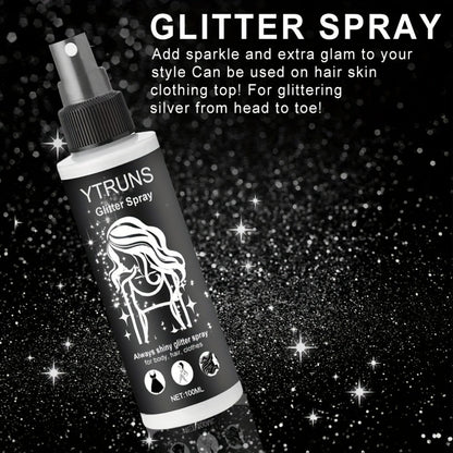 Glitter Spray for Hair & Body Quick Dry Shimmer Spray – High-Gloss Body Glitter for Face Lips Eyes Skin Festival Rave Party Photoshoot