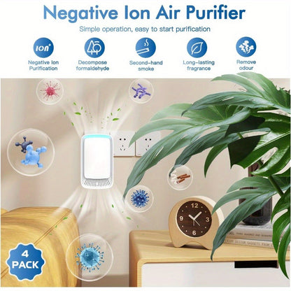 Plug-In Air Purifier Ionic, Filterless & Silent Odor Neutralizer for Home, Pets, Office & Gym, Compact 24/7 Fresh Air