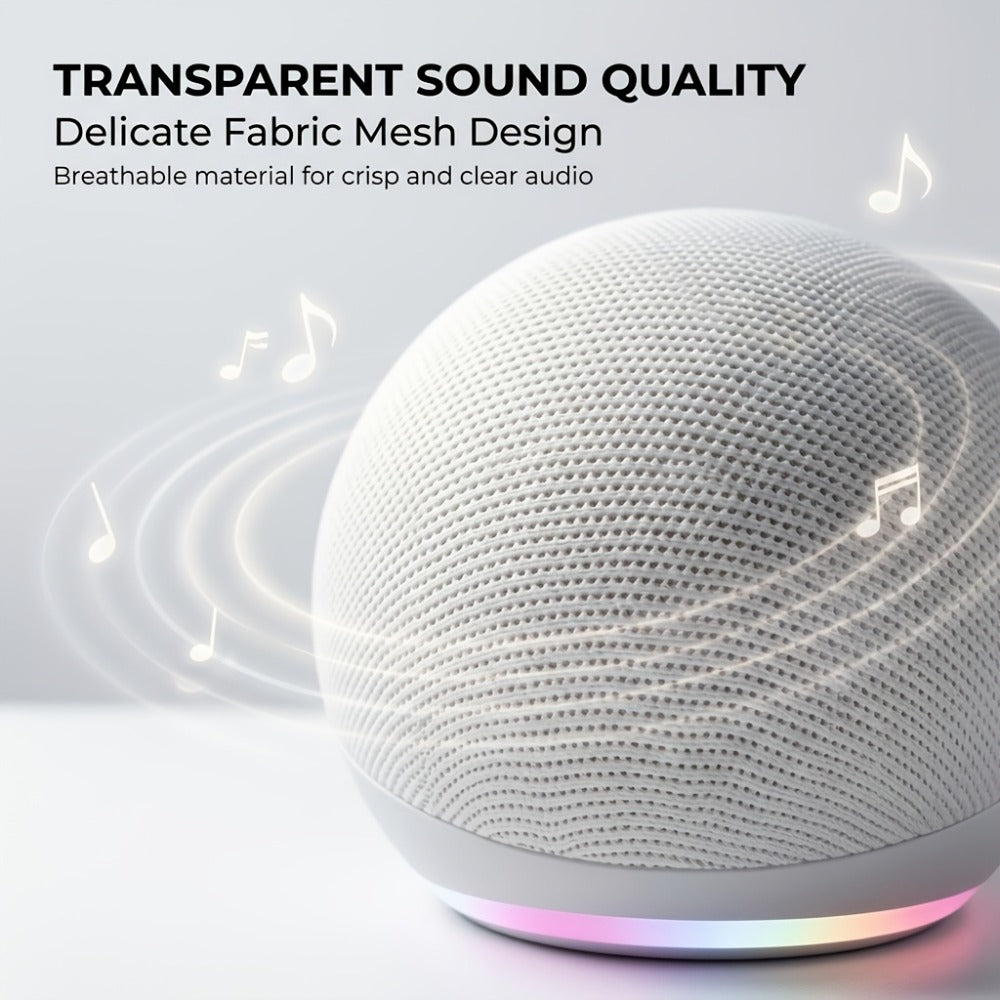 Portable Bluetooth Speaker Spherical Model with RGB, TWS, Subwoofer, 360° and Included Base