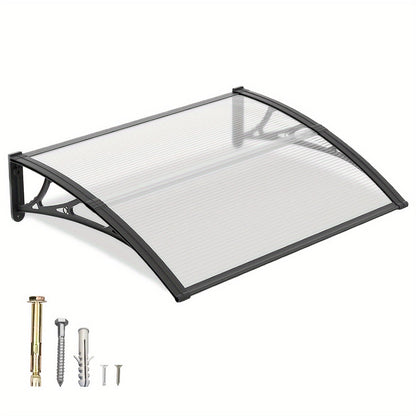 Polycarbonate Window Awning Door Canopy - UV Rain Snow Sun Protection Overhang for Doorways, Patio & Windows