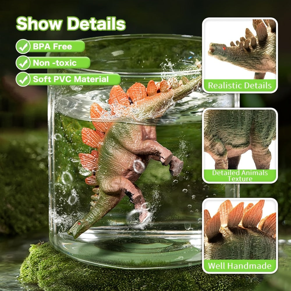 Dinosaur Toys for Boys 46pcs Realistic Jurassic Dinosaur Figures Set with Eggs, Trees & Fence