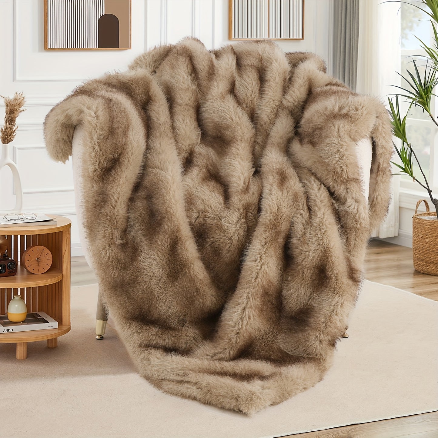 Faux Fur Throw Blanket 1060GSM Luxury – Super Soft Reversible Plush Mink Blanket for Bed Couch Sofa, Oversized Heavy Weight Cozy Blanket