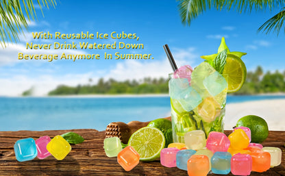 Reusable Plastic Ice Cubes 60/90/120/165 PCS - Non-Melting Non-Diluting Refreezable Ice Cubes for Whiskey