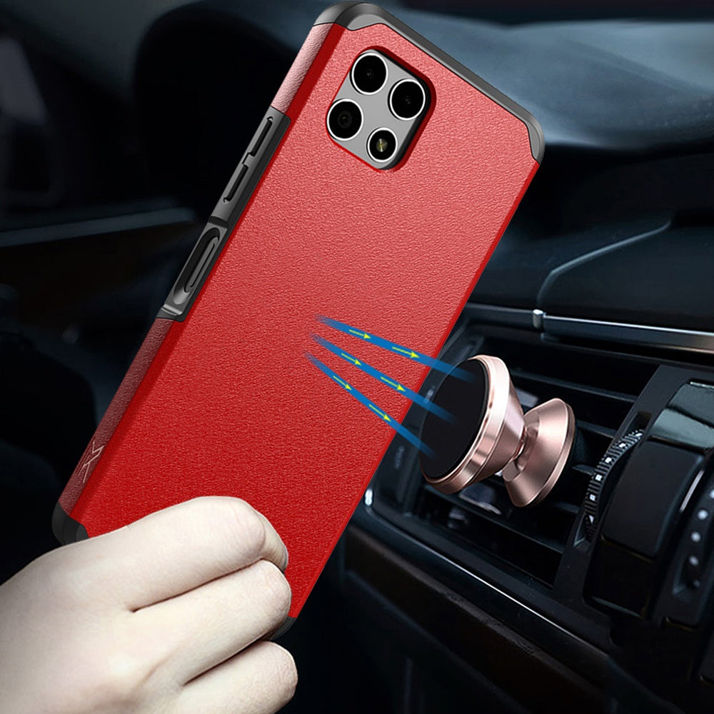 Phone Case Dual-Layer PC and TPU Cover for T-Mobile Revvl 7 5G in Red, Purple, Pink, Black, Gray or Blue