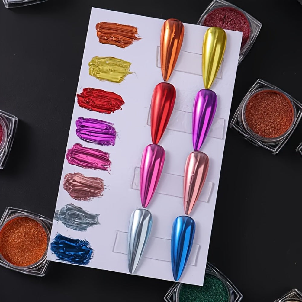 Chrome Holographic Nail Powder Set 36 Colors, Mirror Chrome Glitter Pigment Dust Kit for Gel Nails Acrylic