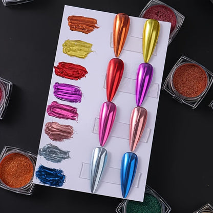 Chrome Holographic Nail Powder Set 36 Colors, Mirror Chrome Glitter Pigment Dust Kit for Gel Nails Acrylic