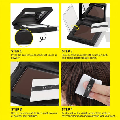 SEVICH Hairline Powder 12g Bald Spot & Root Concealer, 24H Stain-Proof Plant Squalane Formula