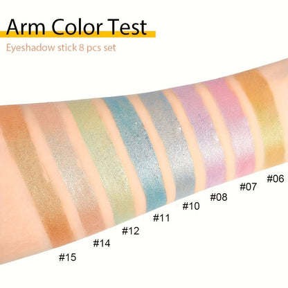 Gel Eyeshadow Stick Pencil Set 16 Colors Pearl Shimmer Matte Blendable Eye Makeup Crayons, for Makeup, Travel and Everyday Vanity Use