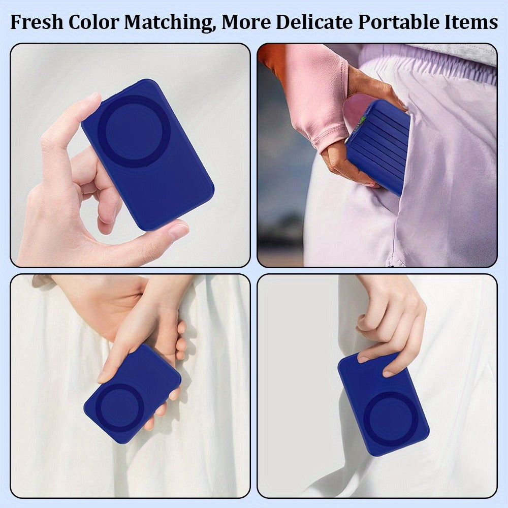 30000mAh-Labeled Magnetic Wireless Power Bank with Built-In USB-A and USB-C Cables in Four Colors