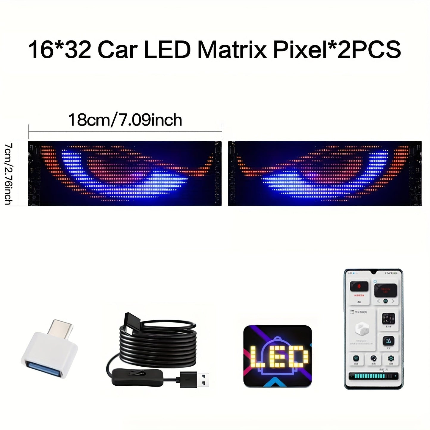 Programmable LED Car Sign, Flexible App & Remote-Controlled Scrolling Display for Rear Window, Storefront & Events