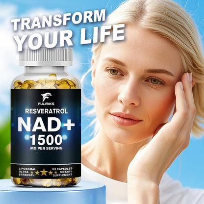 NAD+ Supplement Capsules with Resveratrol, Cellular Energy, & Daily Vitality Support for Women & Men