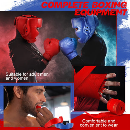 Boxing Kit Set 14pcs – 2 Pairs 16oz Boxing Gloves, Headgear, Hand Wraps & Mouthguards for Adults & Youth Beginners