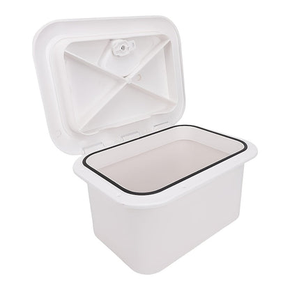 Waterproof Marine Storage Box – ABS Flush Mount Boat Console Organizer 14.76” x 10.63” x 6.89” | Sealed Lid Embedded Storage Container