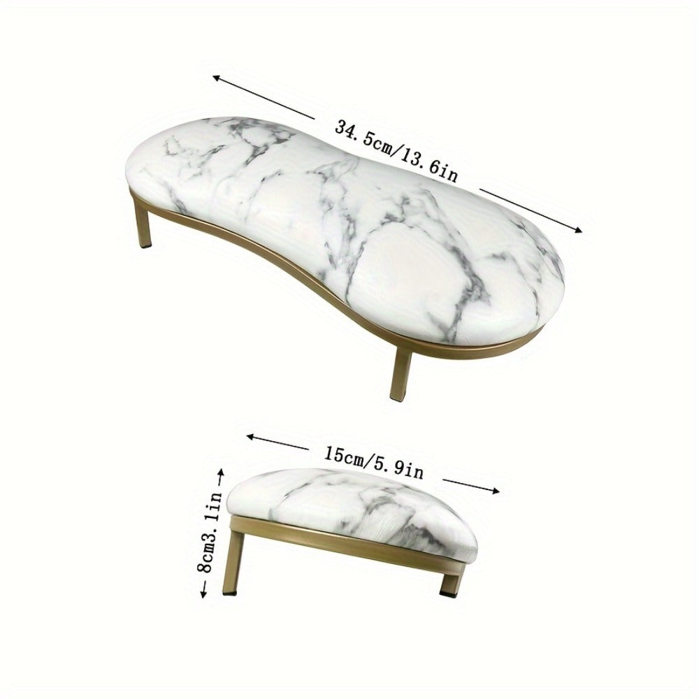 Nail Arm Rest with Metal Base Ergonomic Microfiber PU Cushion 15 Degree Tilt – Luxury Manicure Wrist Rest for Nail Salon Professional Nail