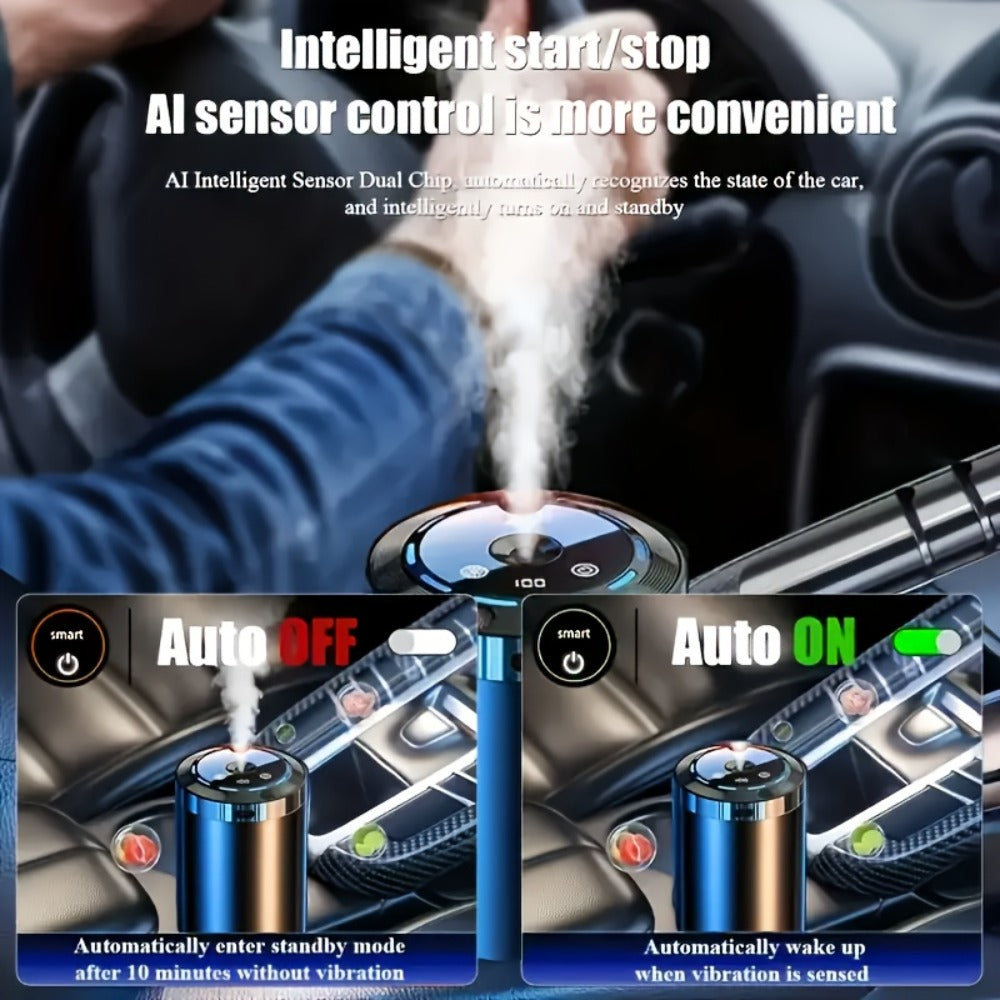 Car Aroma Diffuser – Smart In-Car Essential Oil Diffuser with Ambient RGB Light & Starlight Projection, Auto On/Off