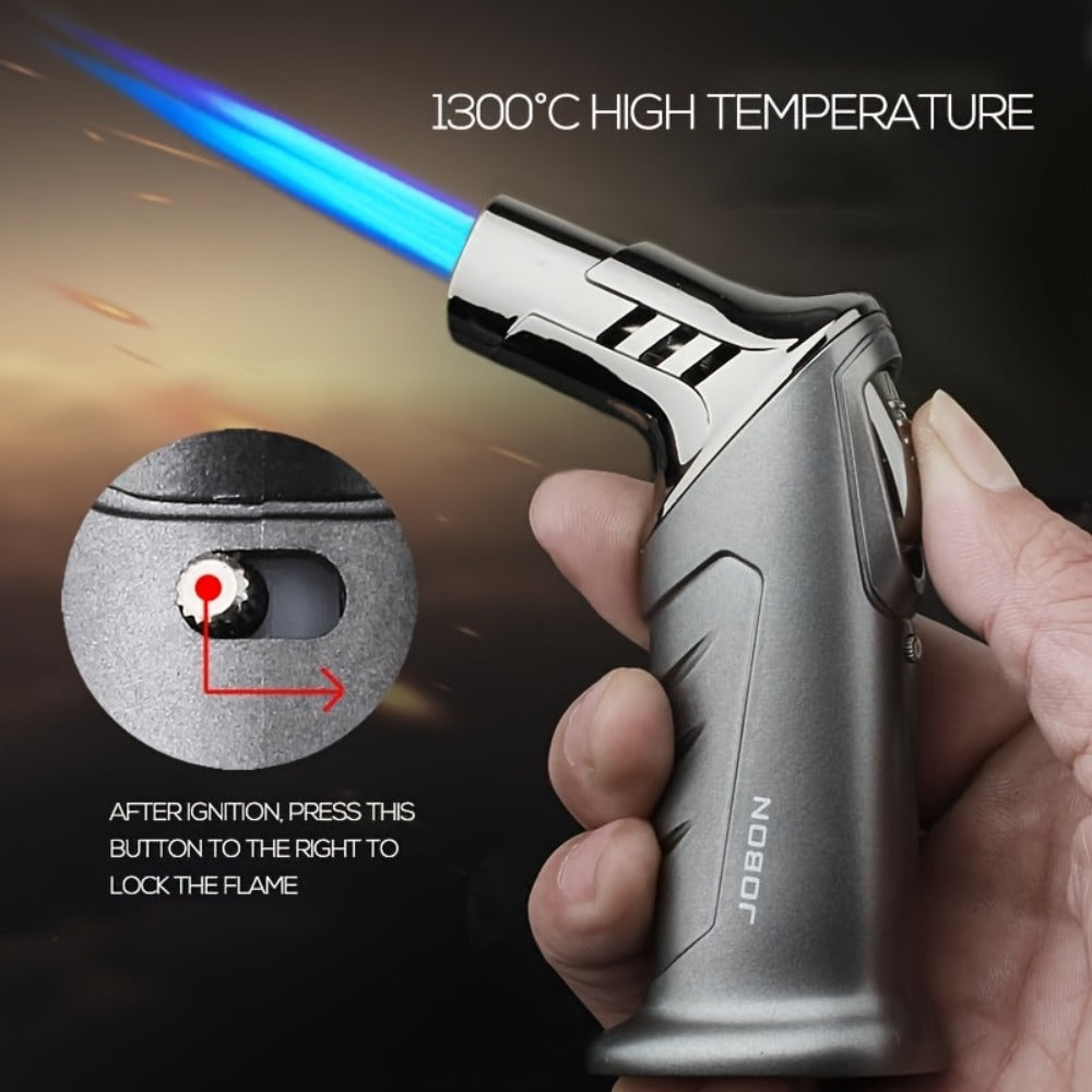 Butane Torch Lighter with Gift Box - Jobon Adjustable Flame Kitchen Torch, BBQ Camping Lighter for Men