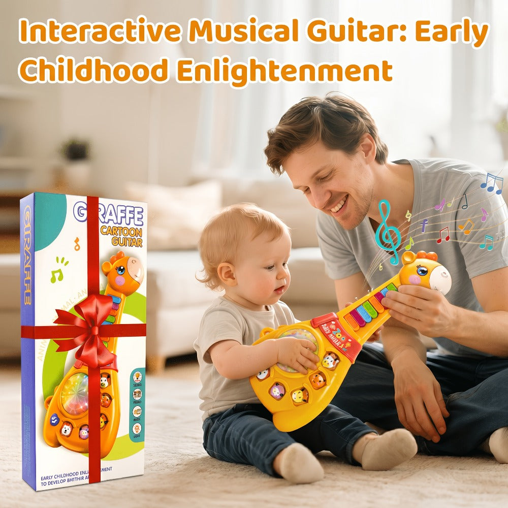 Giraffe Guitar Toy Baby 12 Months with Piano Keys, Animal Sounds & Flashing with the Listed Color, Size or Set Options for Everyday Use
