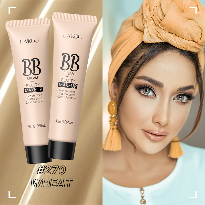 BB Cream 2 Pcs Set Waterproof, Pore-Minimizing Full Coverage Foundation with Blemish Concealer & Glycerin Hydration