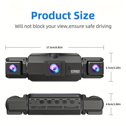 1080P-Labeled Dash Camera with Three- or Four-Lens Options, Screen, G-Sensor and WiFi/32GB Bundle