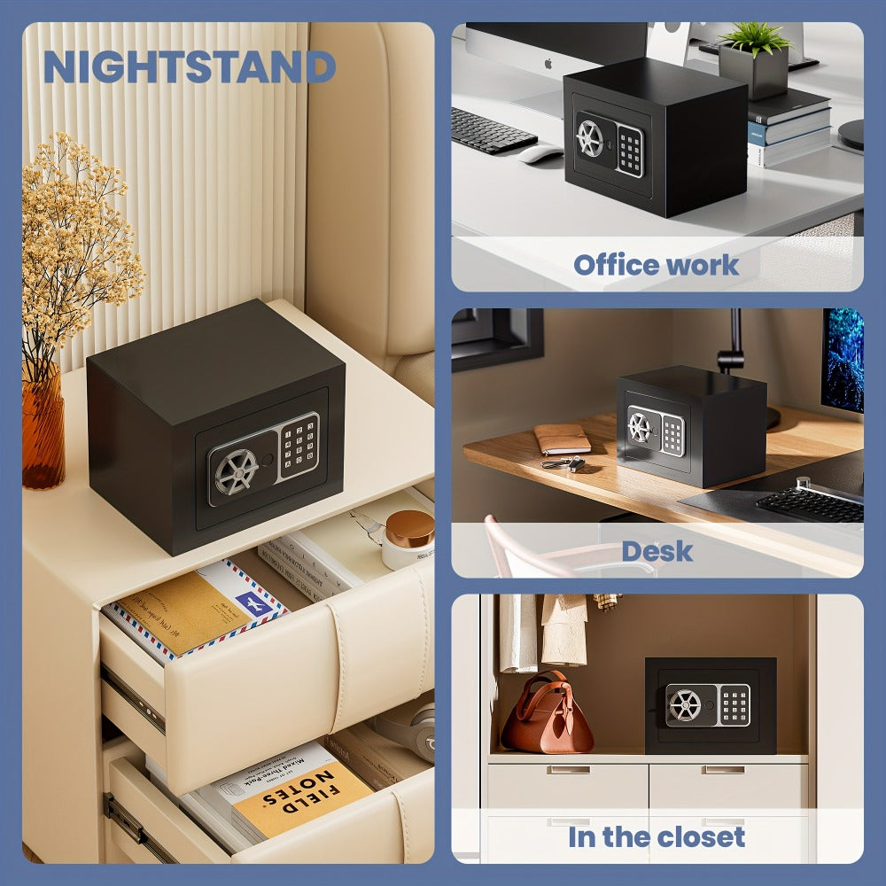 Fingerprint Safe Box with Password and Key Lock 0.3 0.8 1.13 1.71 Cu Ft Home Security Safe for Entryways, Bedrooms and Living Spaces