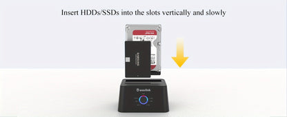 Dual Bay Hard Drive Docking Station USB 3.0 to SATA with Offline Clone Function, Wavlink Tool-Free Dock for 2.5/3.5 Inch HDD SSD