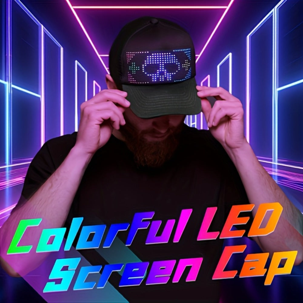 LED Party Hat App Controlled Programmable Light Up Hat, Custom Text Music Images for Rave Club Dance Halloween 4th of July Festival