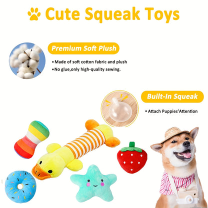 Rope Toys for Dogs, Dog Chew Toy Set 25 Pieces with Rope Toys Squeaky Toys Tug of War Teething Toys Treat Dispenser Ball Teeth Cleaning