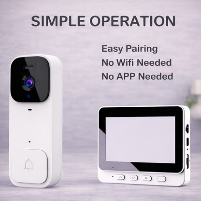 Smart Video Doorbell Wireless Touchscreen Display, Motion Detection 2-Way Audio Local Storage No Subscription