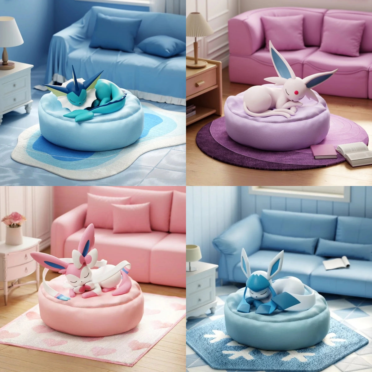 Eevee Eeveelutions Sleeping Pose Blind Box PVC Figure – All 9 Characters Vaporeon Jolteon Flareon Espeon Umbreon Leafeon Glaceon Sylveon
