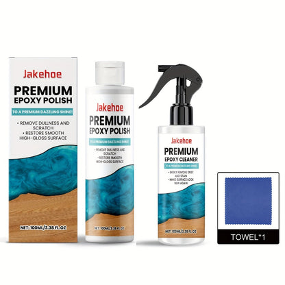 Epoxy Resin Polish & Cleaner 2pcs – Scratch Remover, High Gloss Restorer for Epoxy Surfaces