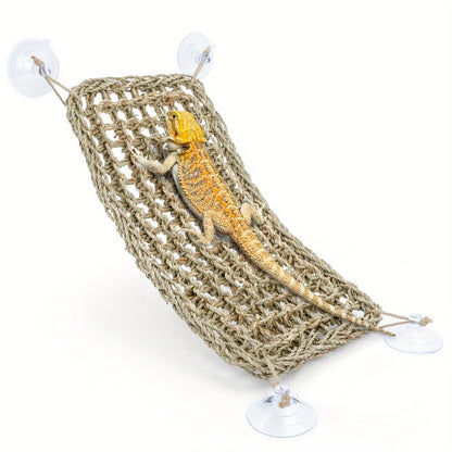 Reptile Hammock for Lizards – Large Bearded Dragon Hammock, Hanging Lizard Lounger for Tank, Chameleon Gecko Habitat Accessories