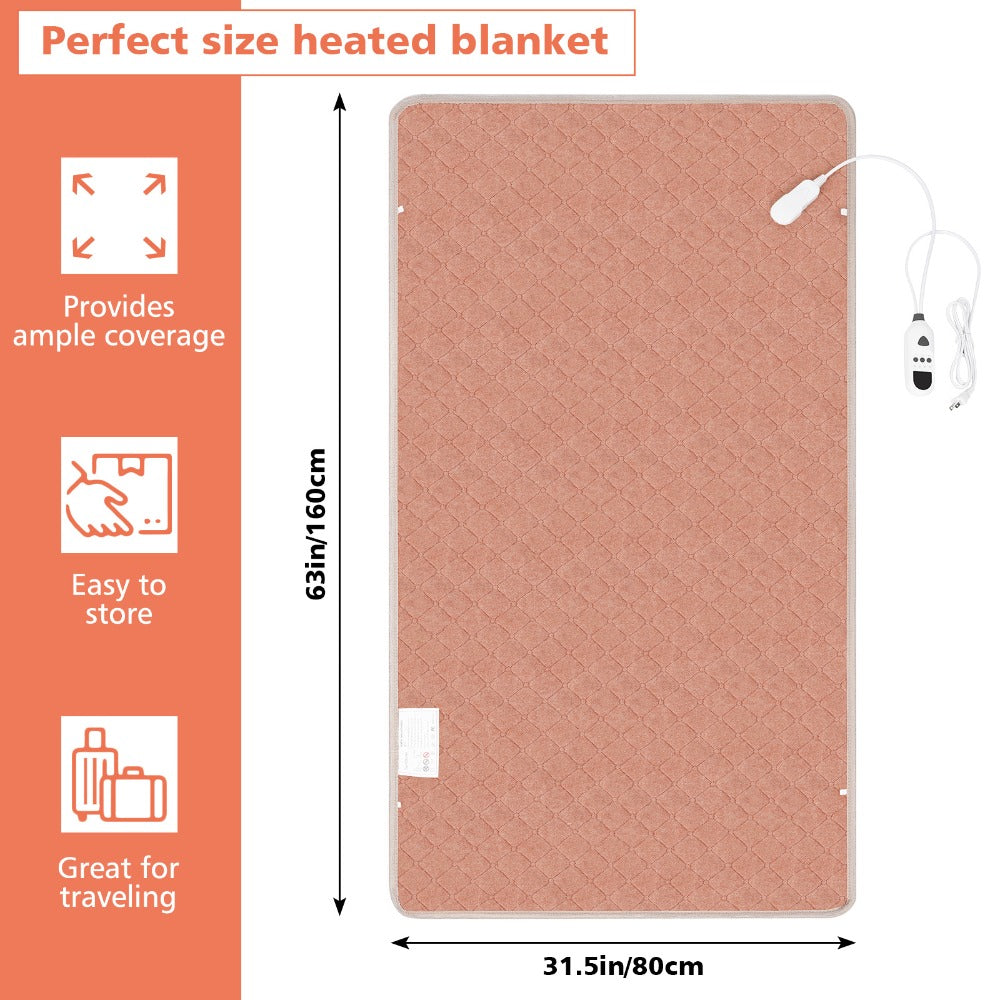 Electric Mattress Pad Heated Bed Warmer 63"x31" - 9 Heat Settings, 4 Auto Shutoff Modes, Rapid Warming