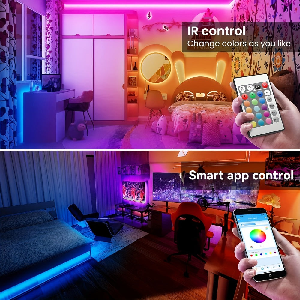 RGB LED Strip Lights Music Sync Color Changing for an Everyday Personal Care Routine, with the Listed Configuration