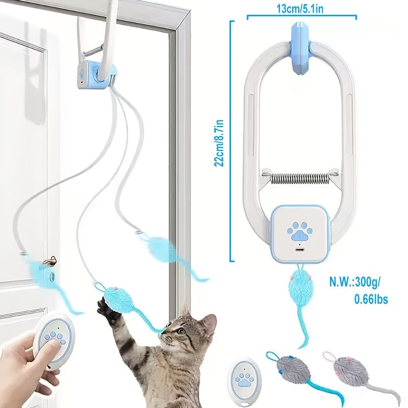 Remote Control Flying Bird Cat Toy Electric Automatic Drone with Hanging Motion Indoor Cat Enrichment Toy for Kittens Adult Cats Boredom