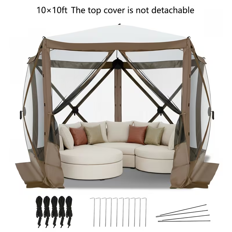 Pop-Up Canopy Tent 15ft Mosquito Net Screen House UV50+ for Garden, Yard and Pest Management