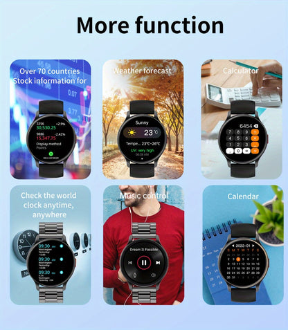 Smartwatch AMOLED for Men SENBONO 1.43" HD Bluetooth Calling, 100+ Sport Modes, DIY Custom Watch Face, Heart Rate Sleep Blood Oxygen