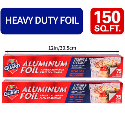 Aluminum Foil Roll 12 Inch Wide for Restaurant Food Wrapping Burritos Hot Dogs Sandwiches 60-240 SqFt