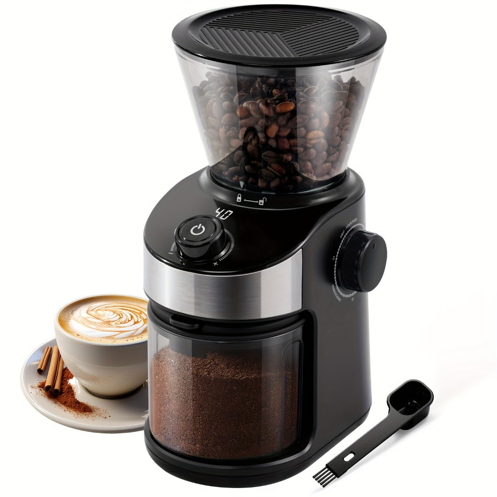 Burr Coffee Grinder Electric, Coffee Bean Grinder with 40-Second Digital Timer, 25 Precise Grind Settings