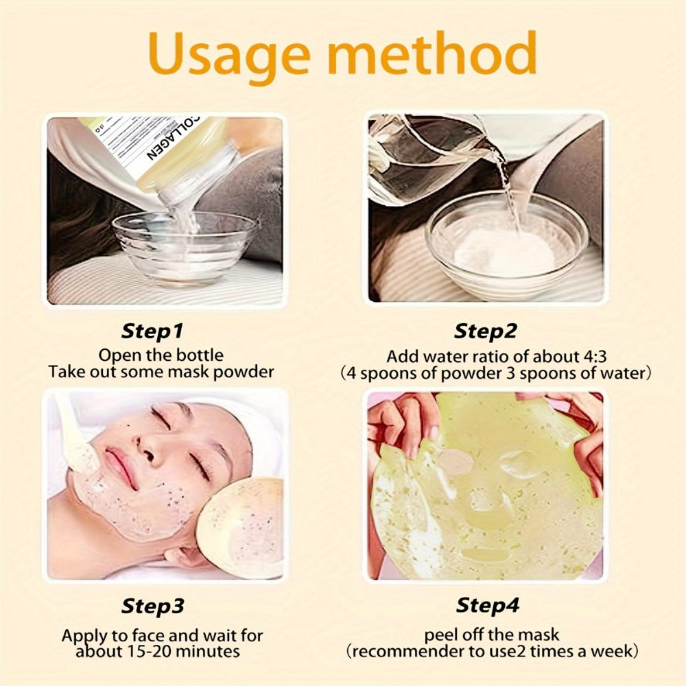 DIY Peel-Off Face Mask Powder Collagen & Turmeric, with Hyaluronic Acid & Beta-Glucan for Bath Time, Home Spa and Personal Care
